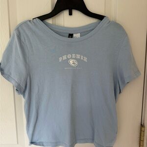 H&M Blue Crop Top Short Sleeve